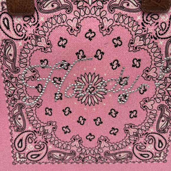 Montana West Bandana Rhinstone "Howdy" Conceal Carry Tote Bag Pink Western NWT - Picture 3 of 16